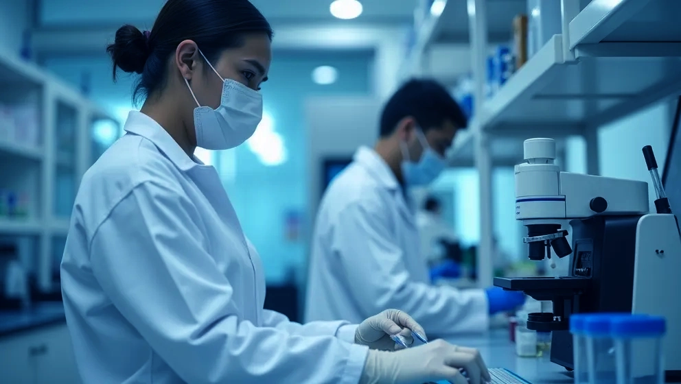 Científicos de DIBOSA trabajando en el laboratorio.